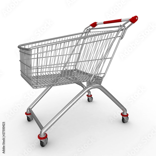 3d shopping push cart © DNY3D