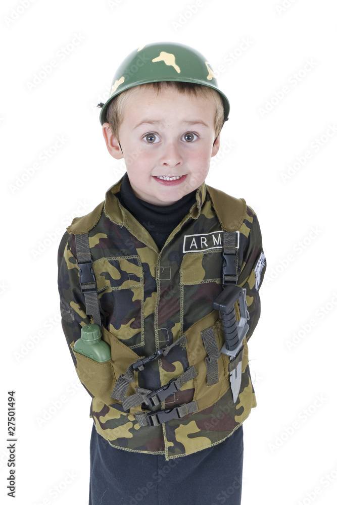 cute preschooler dressed in Army Costume cute preschooler dressed in Army Costume