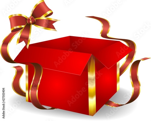 Regalo Aperto con Fiocco-Open Gift with Bow-Vector