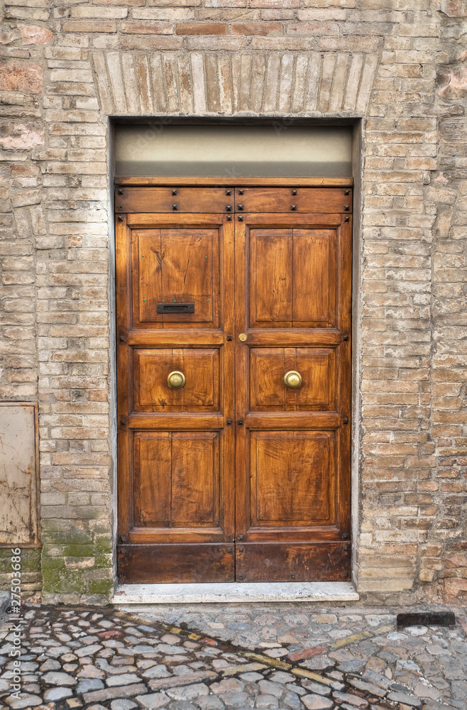 Wooden door.