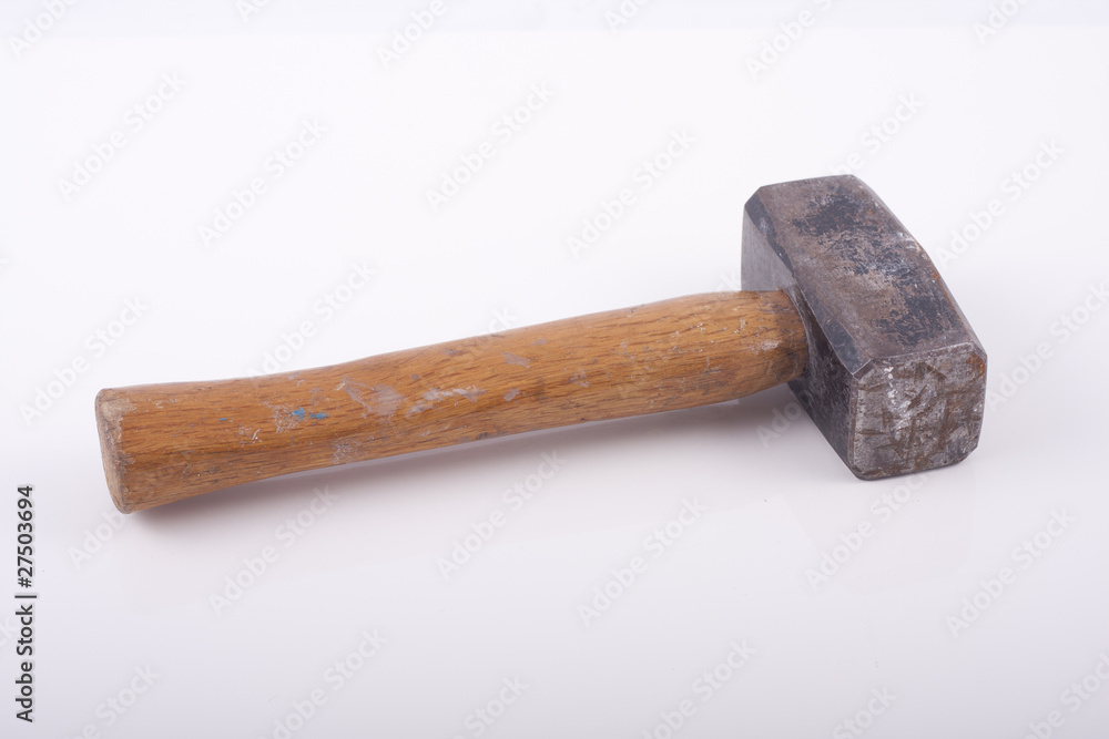 Old used hammer isolated on white background Old used hammer isolated on white background
