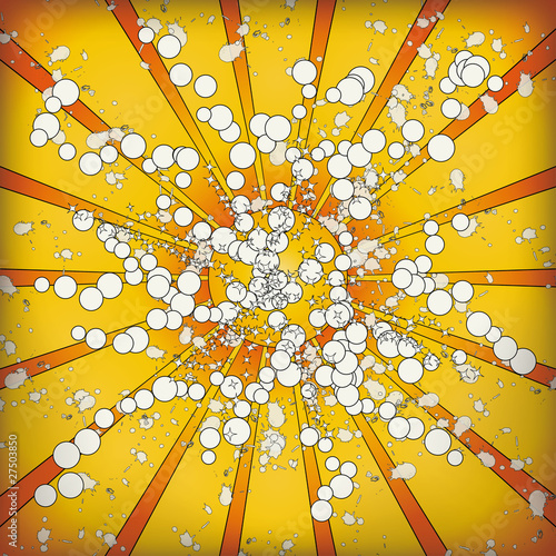 Shiny background. Retro sun in cartoon style