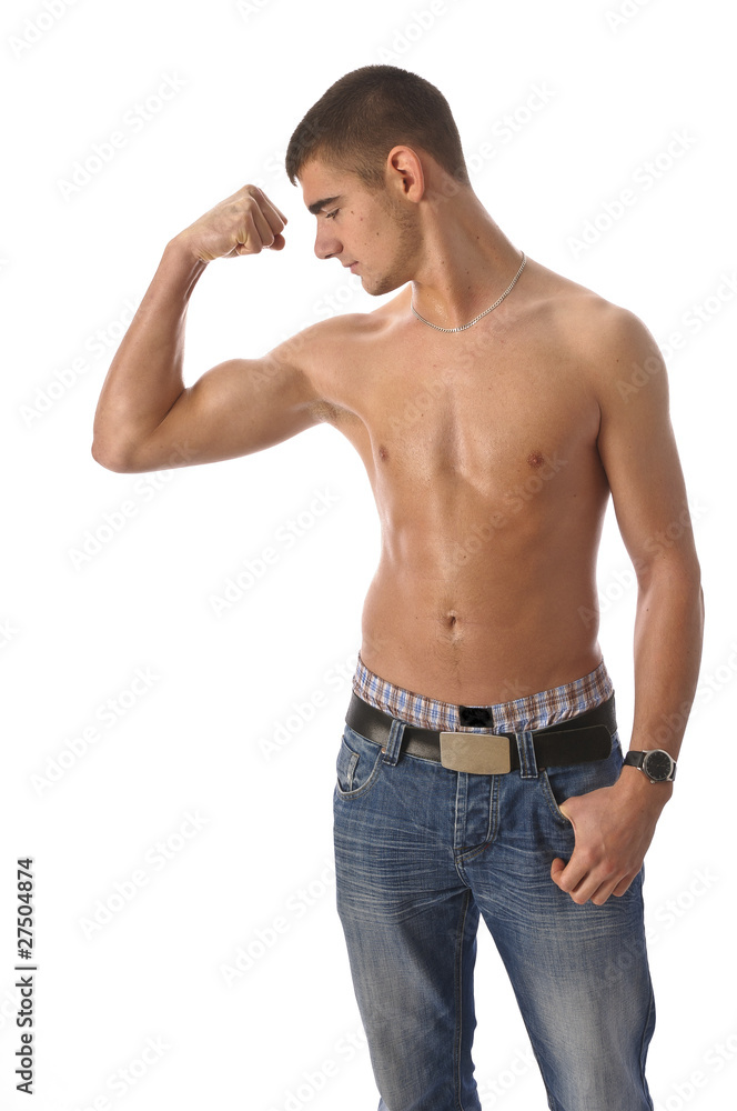 Junger Mann mit nacktem Oberkörper Junger Mann mit nacktem Oberkörper
