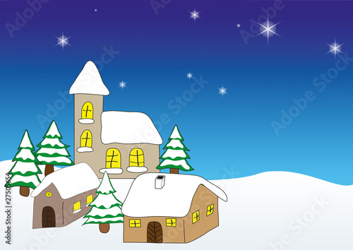 Dorf im Schnee