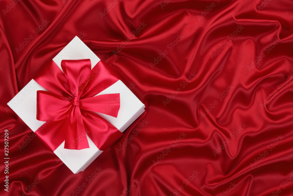 Gift on the red silk. Gift on the red silk.