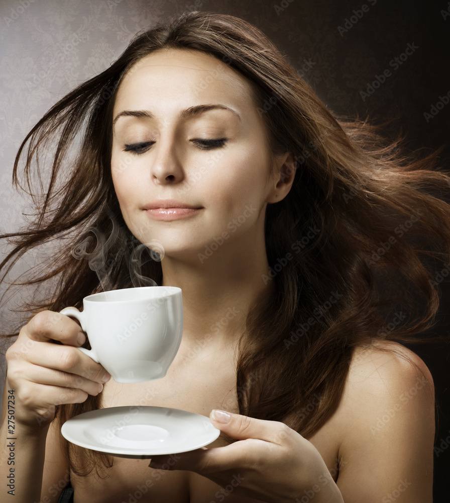 Beautiful Woman Drinking Coffee Beautiful Woman Drinking Coffee