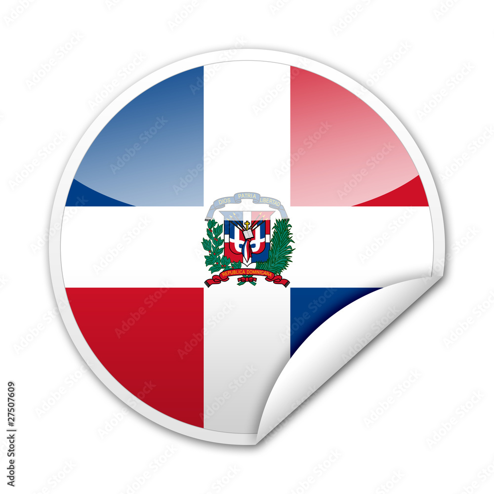 Pegatina bandera Republica Dominicana con reborde Pegatina bandera Republica Dominicana con reborde