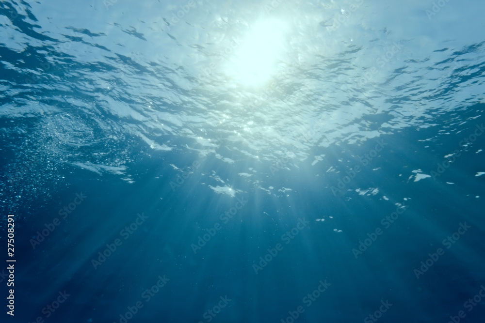 Underwater sun rays