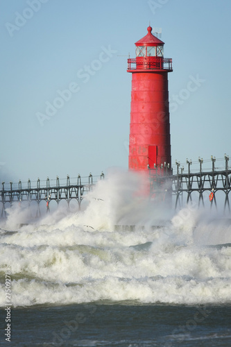 Lighthouse Crashing Waves