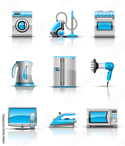 set icon of household appliances