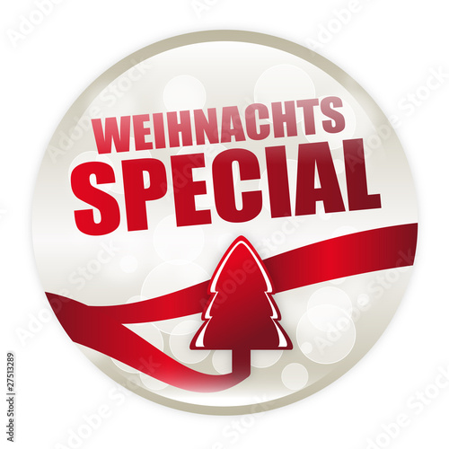 Weihnachtsspecial Button Baum Hintergrund Rot Gutschein