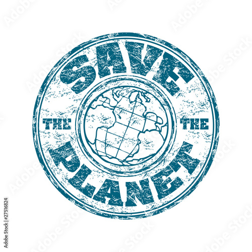 Save the planet rubber stamp