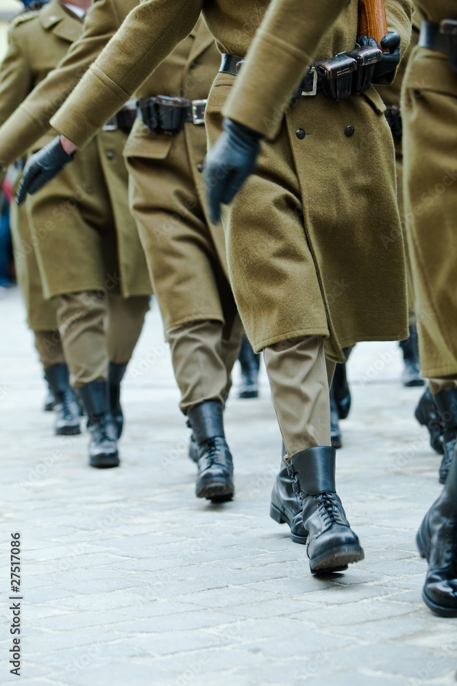 Soldiers of the armed forces marching Soldiers of the armed forces marching