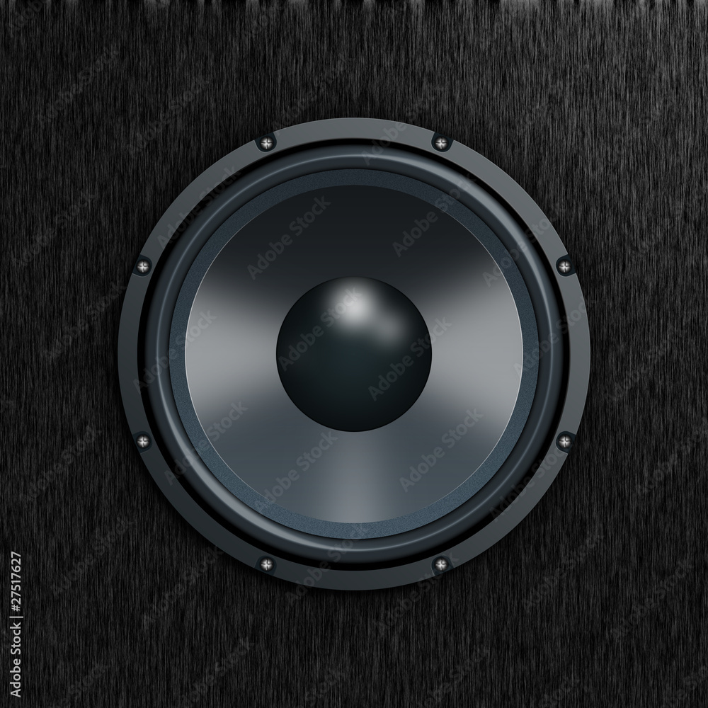 speaker on black wood