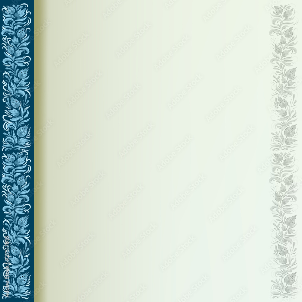 abstract floral ornament on a blue background abstract floral ornament on a blue background