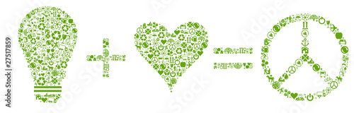Green energy love vector concept