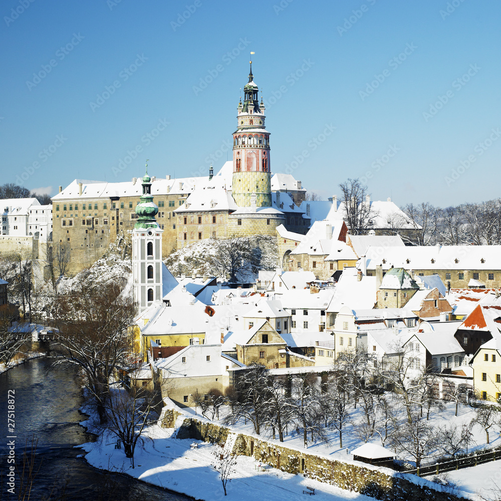 Obraz premium Cesky Krumlov in winter, Czech Republic