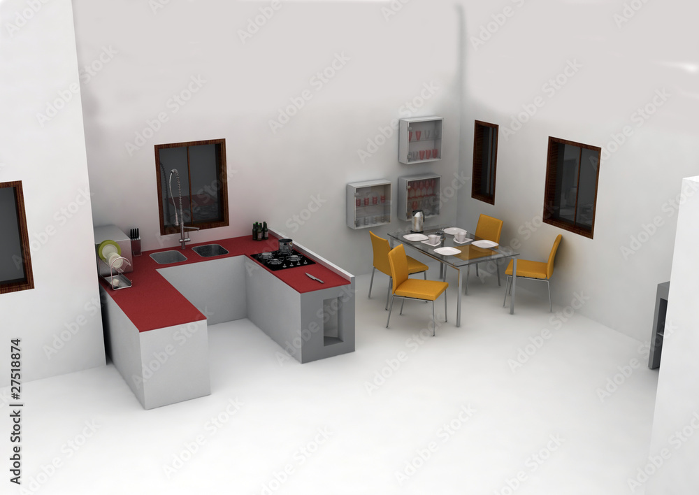 Naklejka premium interno appartamento render 1