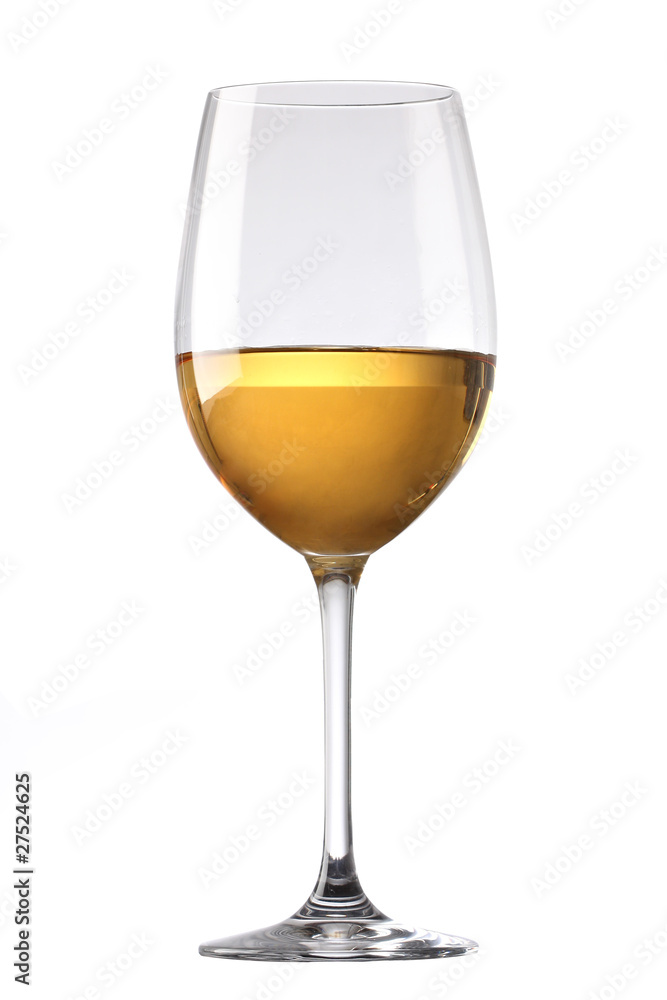 White wine glass isolated over white background White wine glass isolated over white background