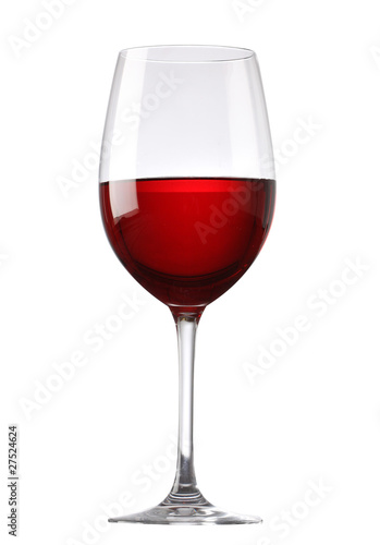 Czerwonego wina szkło odizolowywający na białym tle