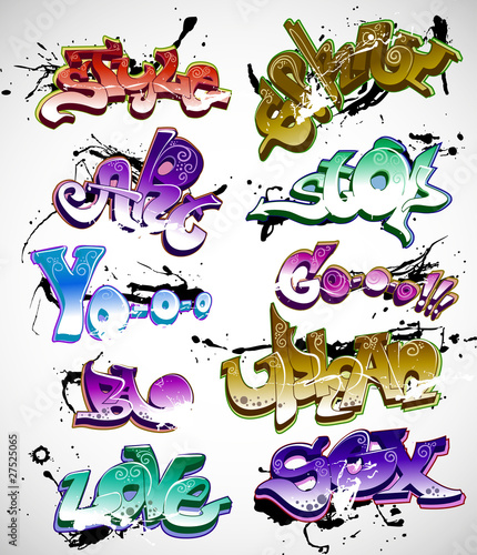 Graffiti vector background collection