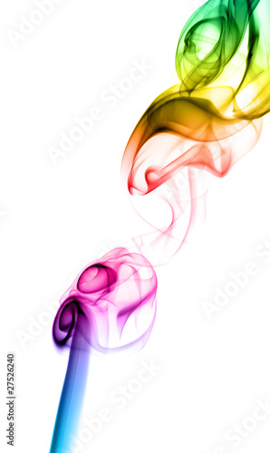 Gradient colored fume shape on white