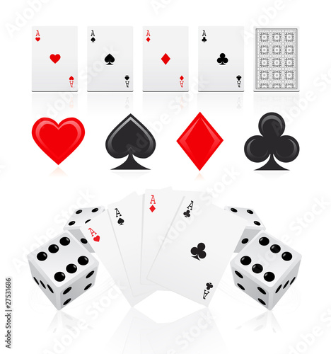 Playing cards with dices