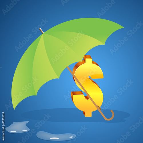 dollar sign under umbrella