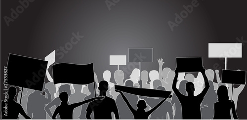 Demonstration People - black silhouette