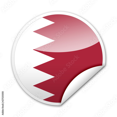 Pegatina bandera Bahrein con reborde photo
