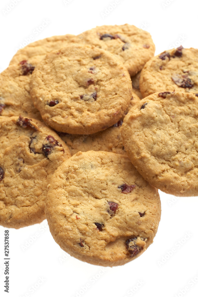Butter biscuit cookies with oatflakes and cranberries Butter biscuit cookies with oatflakes and cranberries