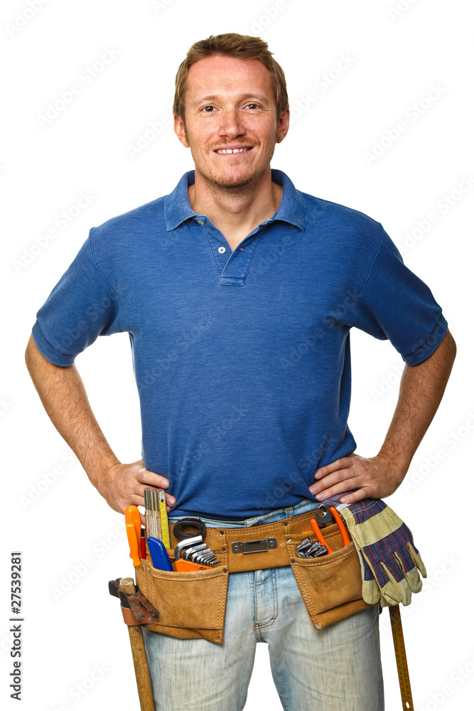manual worker on white manual worker on white