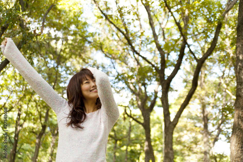a portrait of young woman in the forest a portrait of young woman in the forest