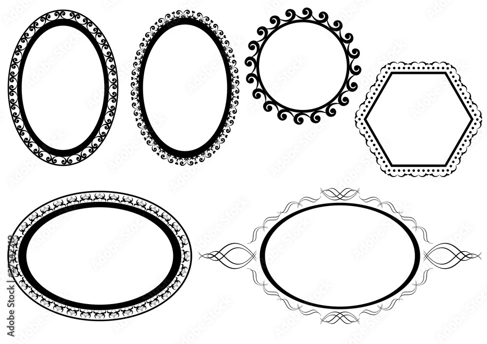 set of vector black frames set of vector black frames