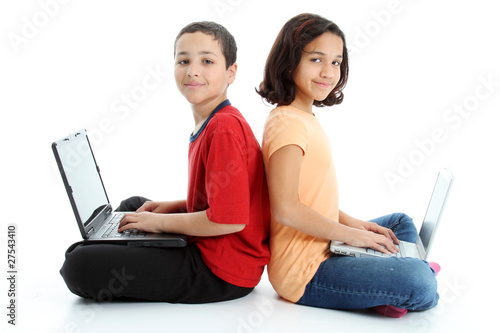Children On White Background