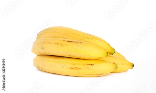 bunch of bananas on white