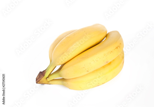bunch of bananas on white