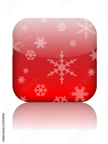 CHRISTMAS Button (template blank theme snowflakes happy merry)