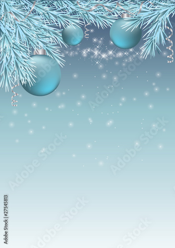 Winter card with christmas balls. vector illustration