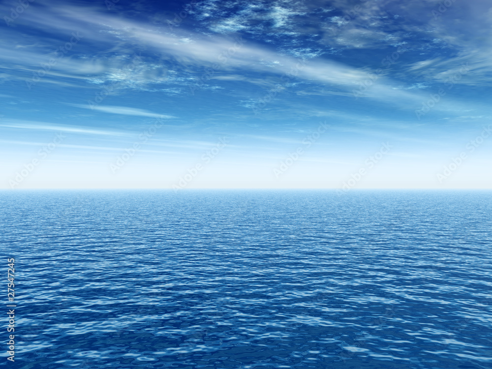 Fototapeta premium High resolution blue water and sky