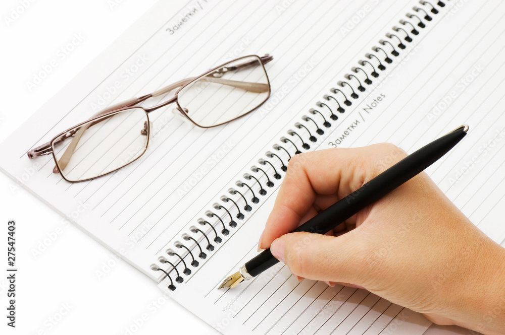 A fountain pen and a document A fountain pen and a document