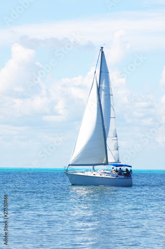 Sail boat in the caribbean