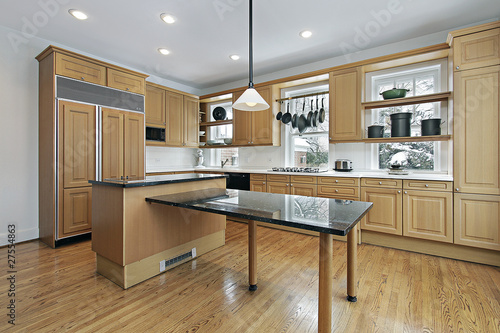 Kitchen with marble island