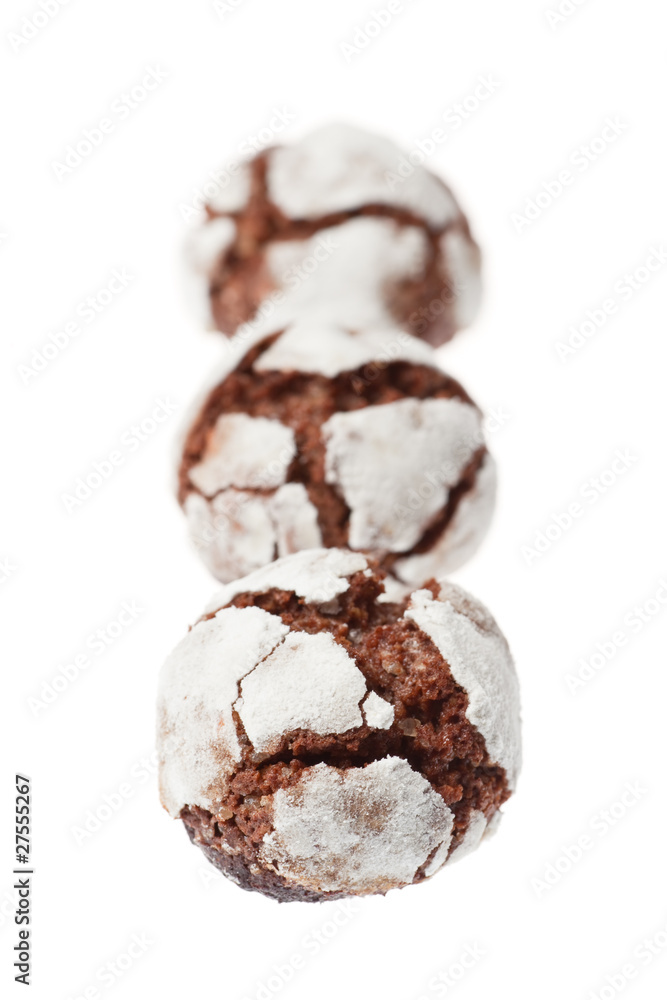 Three chocolate crinkles Three chocolate crinkles