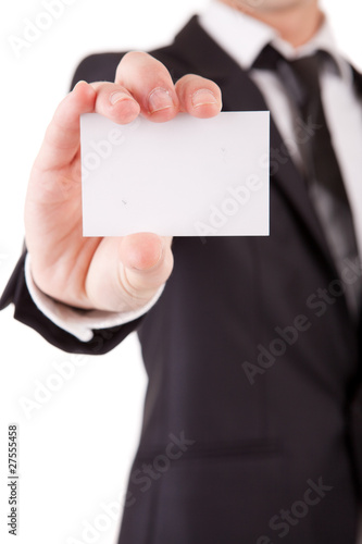 Business man offering card