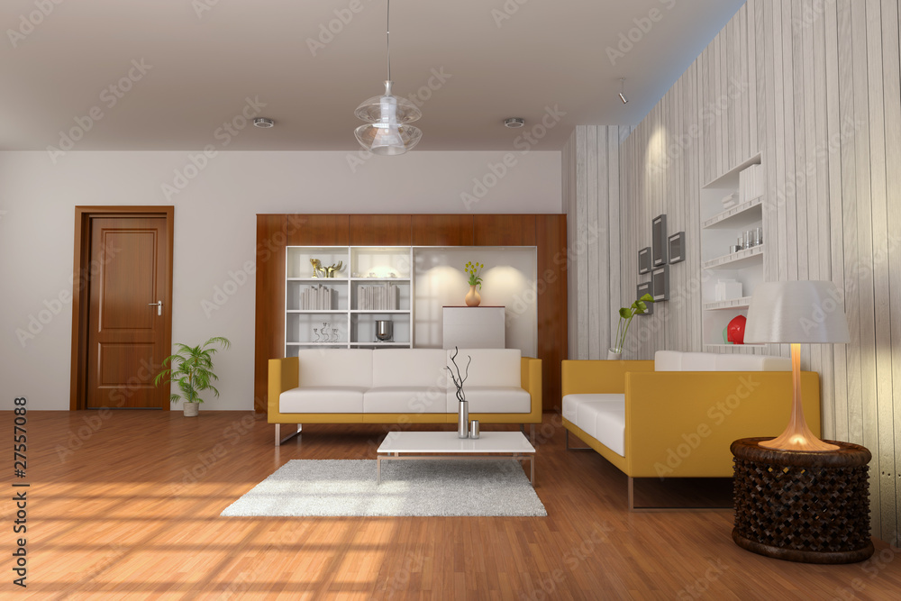 Fototapeta premium 3d render modern living room