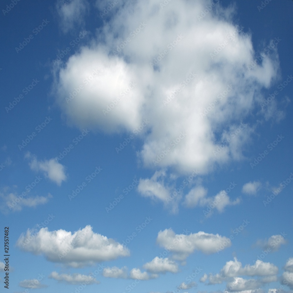 Fototapeta premium high resolution 3d blue sky background with white clouds