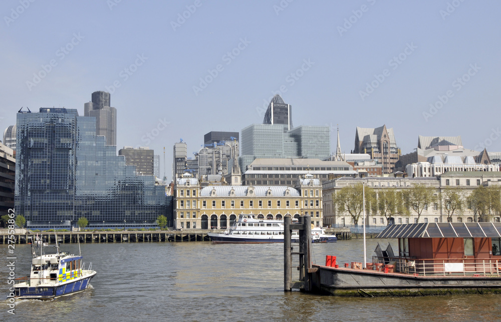 River Thames and offices in City of London