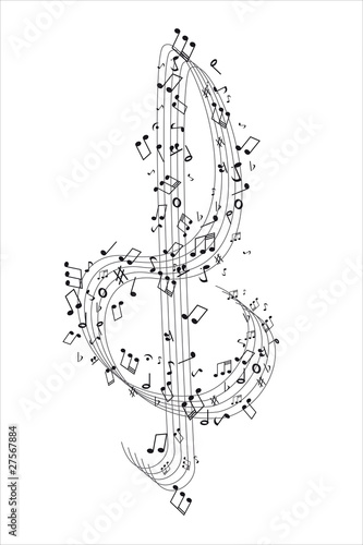 Treble Cleff and music notes