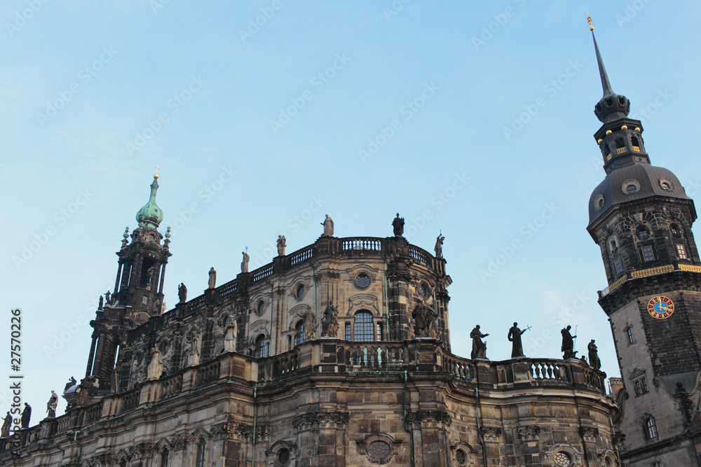 Die Spitzen des Residenzschloss zu Dresden